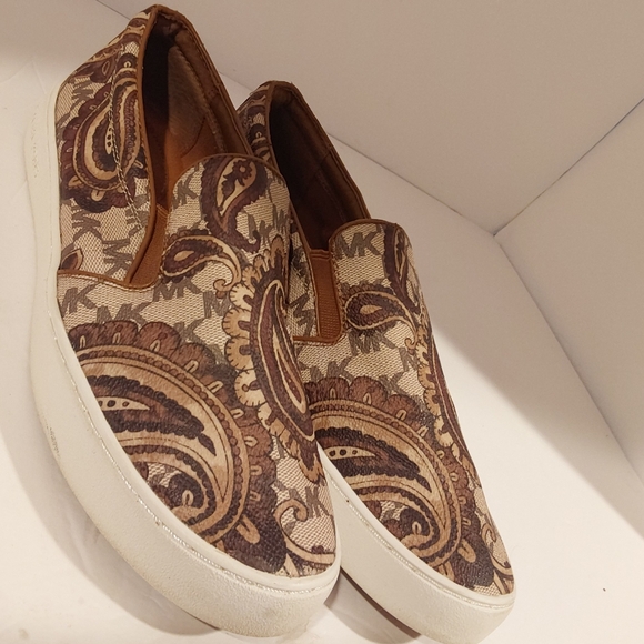 Michael Kors Keaton Slip-on Sneakers Brown Paisley Size 8M - Picture 4 of 8